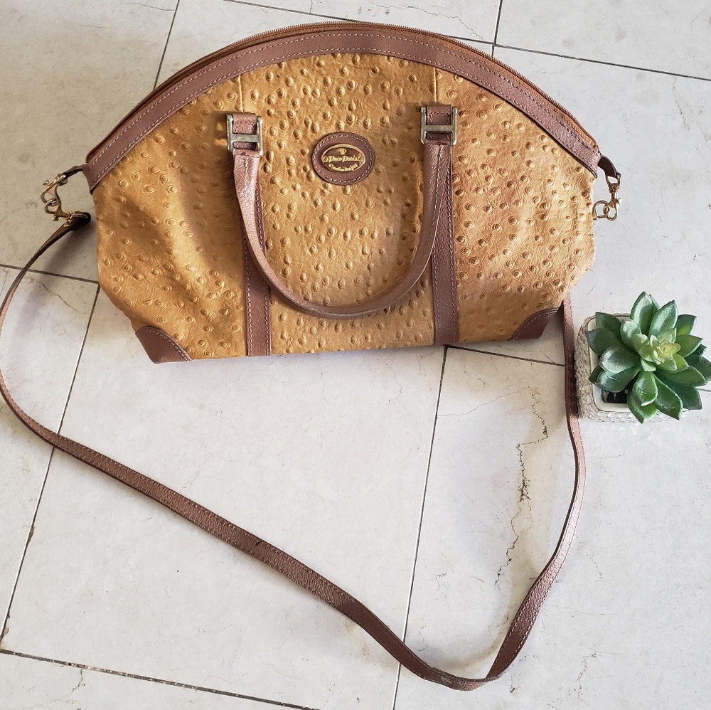 1980s vintage textured faux leather satchel purse
